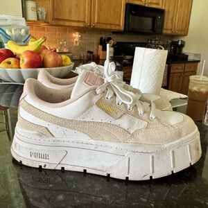 Puma White and Pink Chunky Sneakers